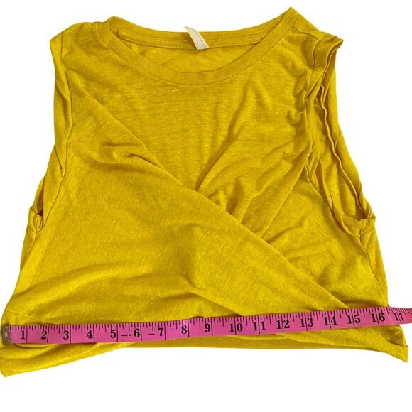 FREE PEOPLE MOVEMENT WOMEN'S TWIST FRONT BOXY TANK TOP YELLOW SIZE LARGE - Picture 4 of 10